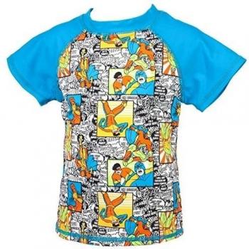 CBK - Comics TRQ MC anti UV JR - Camiseta anti-UV turquesa 5Años