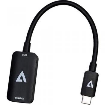 Adaptador de Video V7 USB-C a HDMI 4K60Hz, Tipo C a Tipo A (Estándar), Color Negro