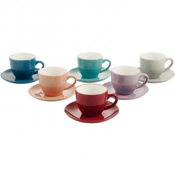 Satur Set Taza De Café con Plato 6 Uds. Drive Multicolor