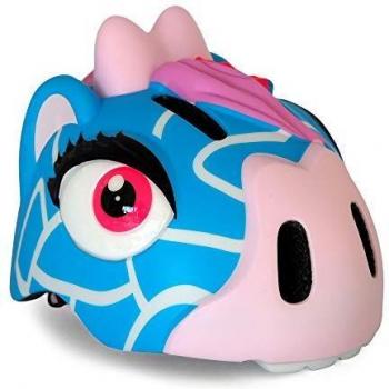 Casco Infantil Crazy Safety Jirafa Azul con LED para Bicicleta y Patines, Talla 2-7 Años (49-55 cm)