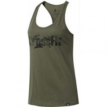 Reebok RC Print Fill Logo Tank Camiseta Sin Mangas, Mujer, Canopy Green, L
