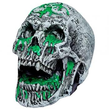 Cráneo Radioactivo de Látex Resistente, Decorativo Pintado a Mano para Halloween y Fiestas de Disfraces, 127 cm
