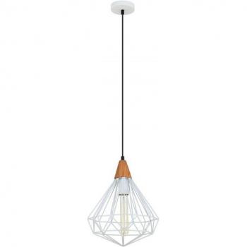 Lámpara colgante industrial y retro Maelle White blanca, 1 luz, E27
