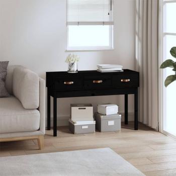 Consola de mesa negra 114x40x75 cm en madera maciza de pino