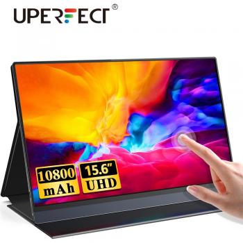 Monitor Portátil Inalámbrico 15.6'' FHD 1080P Táctil con Batería Incorporada de 10800mAh para Juegos y Espejo de Pantalla