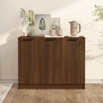 Aparador de Roble Marrón 90,5x30x70 cm madera multicapa