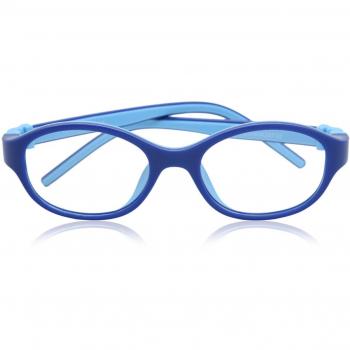 Oval Full Rim Plastic Kids' Prescription Glasses - Blue - Size 42 - Blue Light Block Available - SmartBuy Kids