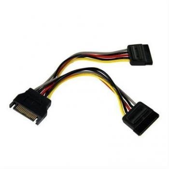 StarTech.com 6in SATA Power Y Splitter Cable Adapter - Male to Female, 0.15m, SATA 15-pin to 2x SATA 15-pin, Straight Connector