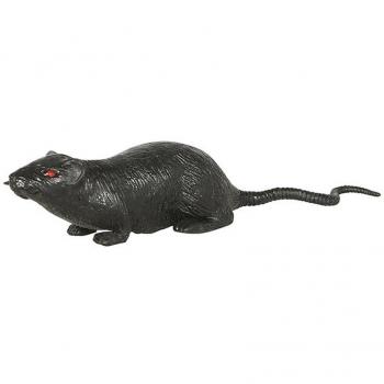 Ratón negro con ojos rojos de 18 cm