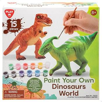 PlayGo Dinosaurios para pintar, Animales para pintar, Dinosaurios de juguete, Animales para niños, para niños, Figuras de dinosaurios de juguete para niños, 8 años