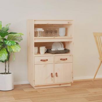 Aparador de madera maciza de pino 67x40x108,5 cm Marrón