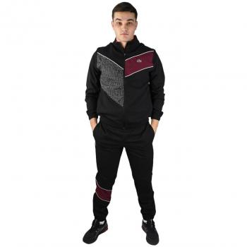 Lacoste Chándal Deportivo para Hombre WH1796-00, Negro/Óxido, Talla XL, 100% Poliéster