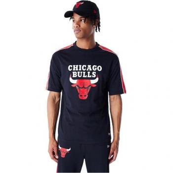 Camiseta Oversized New Era NBA Panel Chicago Bulls Negro Hombre