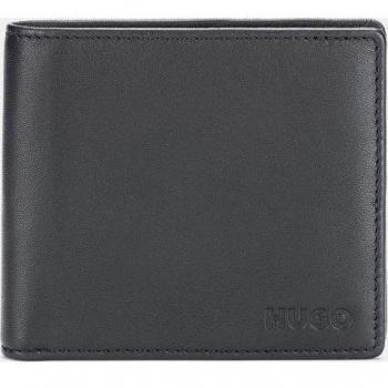 HUGO Subway_4 cc Coin Cartera para Hombre de Piel Auténtica con Monedero en Color Negro, Tamaño 9.5 x 11 x 2.5 cm