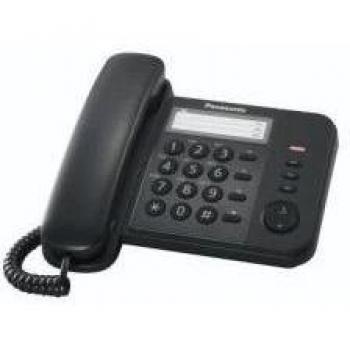 Panasonic KX-TS520EX1B Analog Wall-Mountable Corded Telephone with Caller ID and Large Buttons - Black