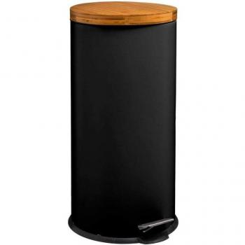 Papelera de cocina con pedal y capacidad de 30L en color negro