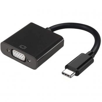 AISENS - A109-0347 conversor USB-C a VGA, USB-C Macho a hdb15 Hembra, Negro, 15cm