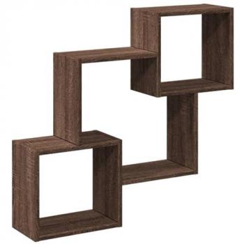Mueble de pared 78x18x71 cm Roble Marrón madera multicapa