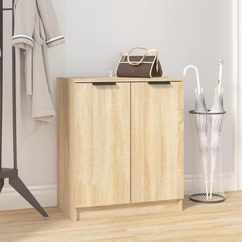 Zapatero de Madera Contrachapada VidaXL, Armario Estante para Pasillo, Color Blanco y Gris Sonoma, Dimensiones 59x35x70 cm