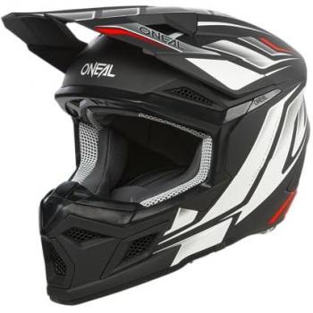 O'Neal Casco de Cross Niño 3SRS Vertical Negro-Blanco, casco de motocross para niños, carcasa ABS, norma de seguridad ECE 22.06, rejillas de ventilación para una refrigeración óptima