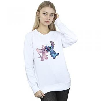 Sudadera Lilo & Stitch Kisses para Mujer (Blanca) - Talla 2XL