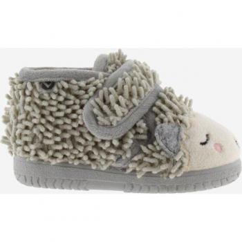 Zapatillas de casa para bebés Victoria de pelo animalitos con tira adherente y suela al tono