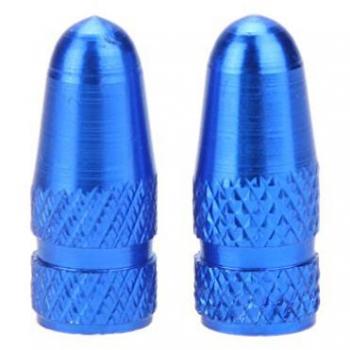 Valvula tapa - TOOGOO(R) 2pzs Cubierta de boca de valvula de frances de bicicleta bicicleta de MTB de aleacion de aluminio Tapon antipolvo de valvula de aire de llantas vastago rueda neumatico Azul