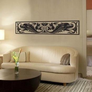 INDIGOS UG Vinilo Decorativo para Pared W272 del Ornamento, Dragon 80x16 cm, Plata, 80x8x16 cm