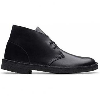 Polished Leather Black Men's Desert Boots