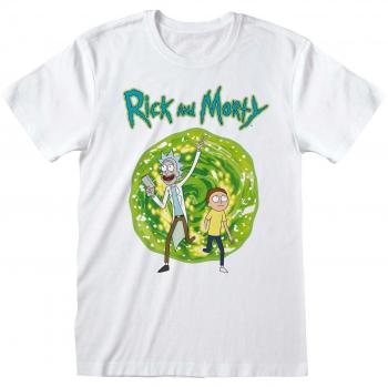 Camiseta Unisex Rick y Morty Portal Blanca Talla Extra Grande