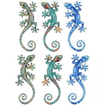 Figura Decorativa de Lagarto Azul - Set de 6 Unidades - 3x16x7 cm