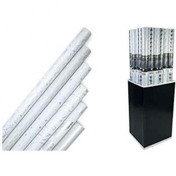 Rollo de Papel Regalo Premium CLAIREFONTAINE - 2 x 0,7 m - 80 g/m² - 6 Motivos Asortidos - Blanco