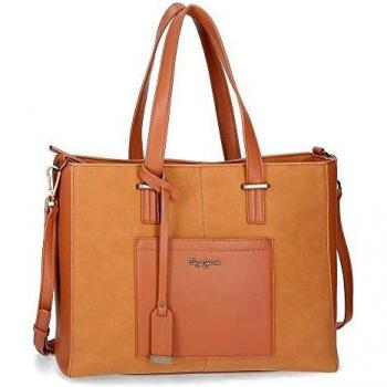 Pepe Jeans Lorain Bolso para Portátil 13,3 Amarillo 31x36x13,5 cms Piel Sintética