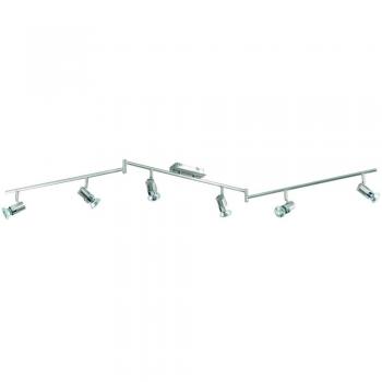 Foco de Barra Fabas Luce Alice 6xGU10 50W Niquel Satinado Cristal IP20
