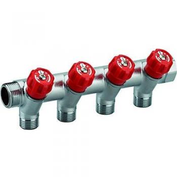 Colector de grifería integrada roja MF20x27 con 4 salidas macho-hembra 3/4 NOYON & THIEBAULT