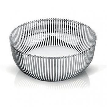 Frutero grande de acero inoxidable 18/10 con diseño moderno y elegante - Alessi PCH05, Ø 30 cm