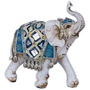 Figura Elefante Blanco de Resina 17X7X16cm Decoración Hogar Figuras De Resina Para Jardín Signes Grimalt By SIGRIS