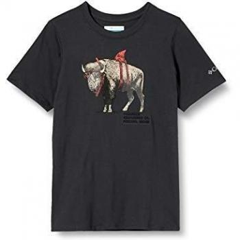 Columbia Peak Point Camiseta Estampada De Manga Corta, Unisex Niños, Negro