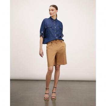 Bermuda de mujer con trabillas y botones