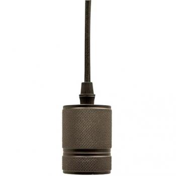 Lámpara de Techo Pendel Contemporánea Negra Mate con Cable Liso Metal 1 Luz