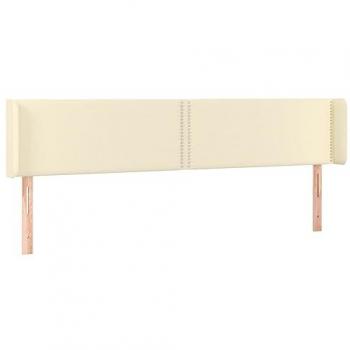 Cabecero de cuero sintético color crema 163x16x78/88 cm