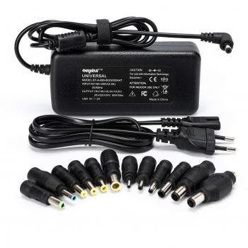 Sunydeal - Cargador Adaptador Fuente de alimentación Universal para Ordenador Portátil ,12V-24V, 90W, para Acer, Sony, Fujitsu, Toshiba, NEC, GreatWall, HP Compaq, Dell, Delta, IBM, ASUS, Samsung, LG , Cable de Alimentación, 9 Conectores