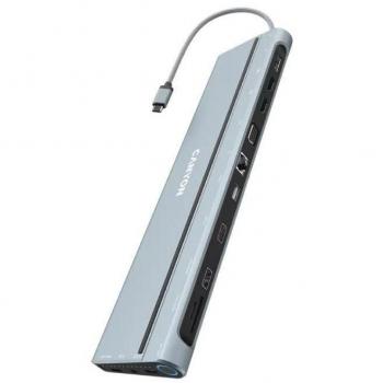 Docking USB Tipo-C Canyon CNS-HDS90/ 1xVGA/ 2xHDMI/ 1xDisplayport/ 3xUSB/ 1xRJ45/ 1xAudio/ 2xUSB