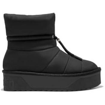 D.Franklin - Botín de mujer acabado acolchado con piso de doble altura Nordic v.2 low, forro interior de pelo, moda casual, color negro, talla 36