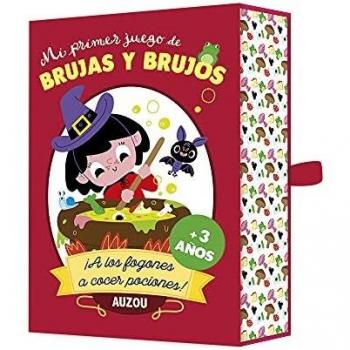 Auzou- Pequeña brujita Juego de Cartas, Multicolor
