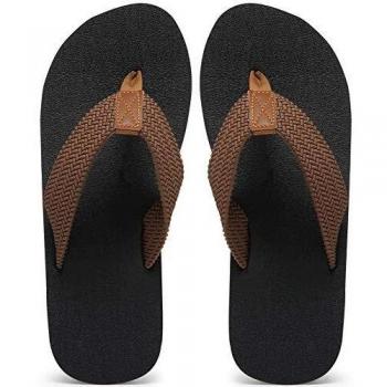 Chanclas Suaves y Cómodas Hombre Sandalias de Dedo para Hombre Impermeable Todo Marrón Tamaño Talla 43