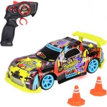 Coche Teledirigido Dickie Toys Tornado Drift 22 cm, para mayores de 6 años, con iluminación de suelo, tecnología 2.4 GHz, incluye accesorios y baterías, velocidad máxima de 10 km/h,