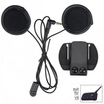 Fodsports Intercom / Talkie accesorio auriculares de cable blando y clip de intercomunicación para el V6 / V4 casco de la motocicleta de Bluetooth Interphone del intercomunicador