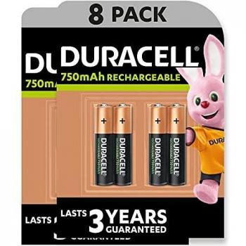 Duracell Pilas Recargables AAA 750 mAh, paquete de 8