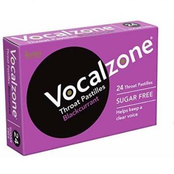 Vocalzone Throat Pastilles Blackcurrant Sugar Free 6 Packs 24- for Sore Throats and Hoarseness When Overusing Your Voice. Produced and Sold in The United Kingdom Since 1912.